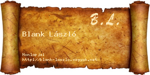 Blank László névjegykártya